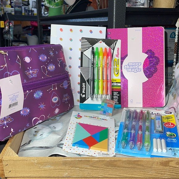 Other - 7 piece Stationery Set Pencil pouch, pens, journal and more
